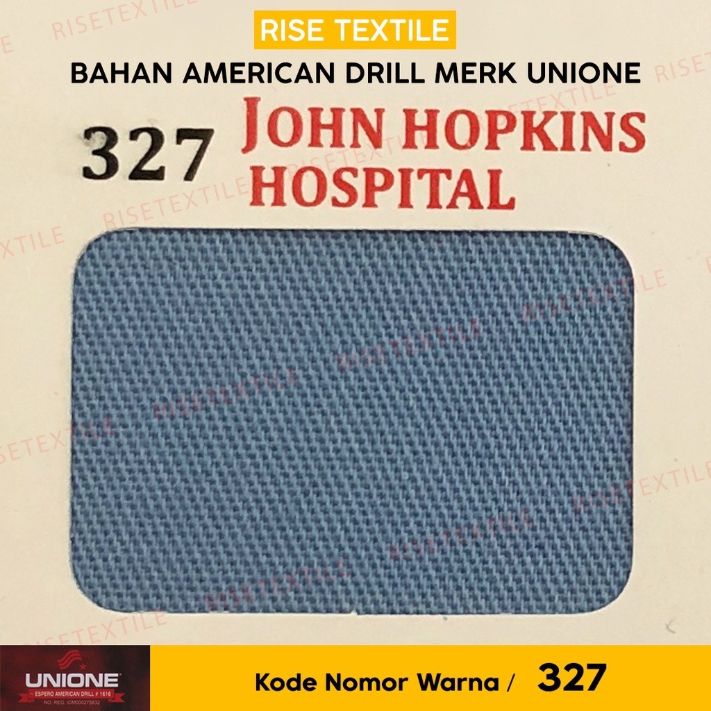 Bahan American Drill UNIONE Kain Rollan Bahan Seragam Kain Celana Kain Kemeja Warna Biru Muda Nomor 