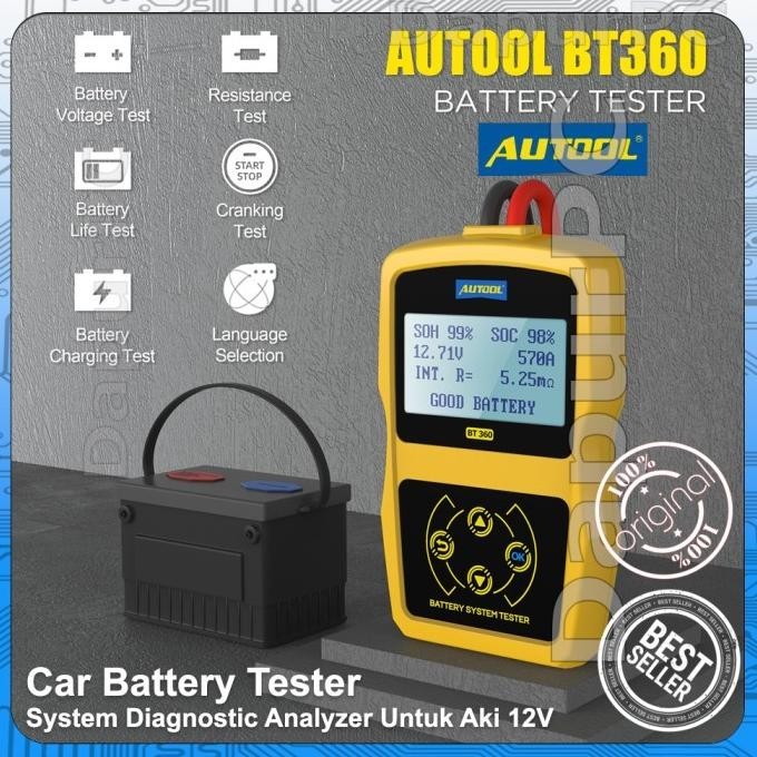 AUTOOL Car Battery Tester System Diagnostic Analyzer Aki 12 Volt