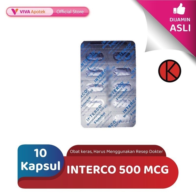 Interco 500 mcg /Mecobalamin 500 mcg / Anemia (10 Kapsul)