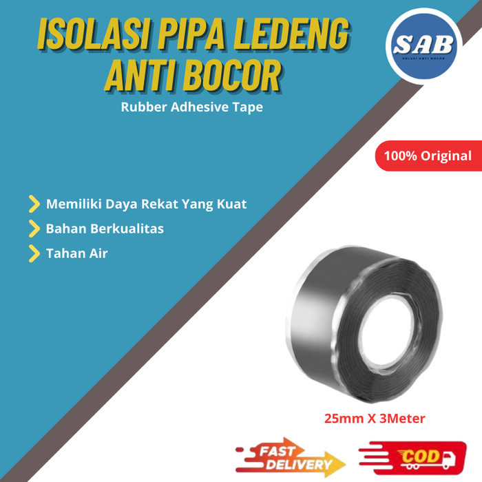 

Lakban Isolasi Pipa Ledeng Waterproof Anti Bocor Saluran Pipa Air 3Mtr