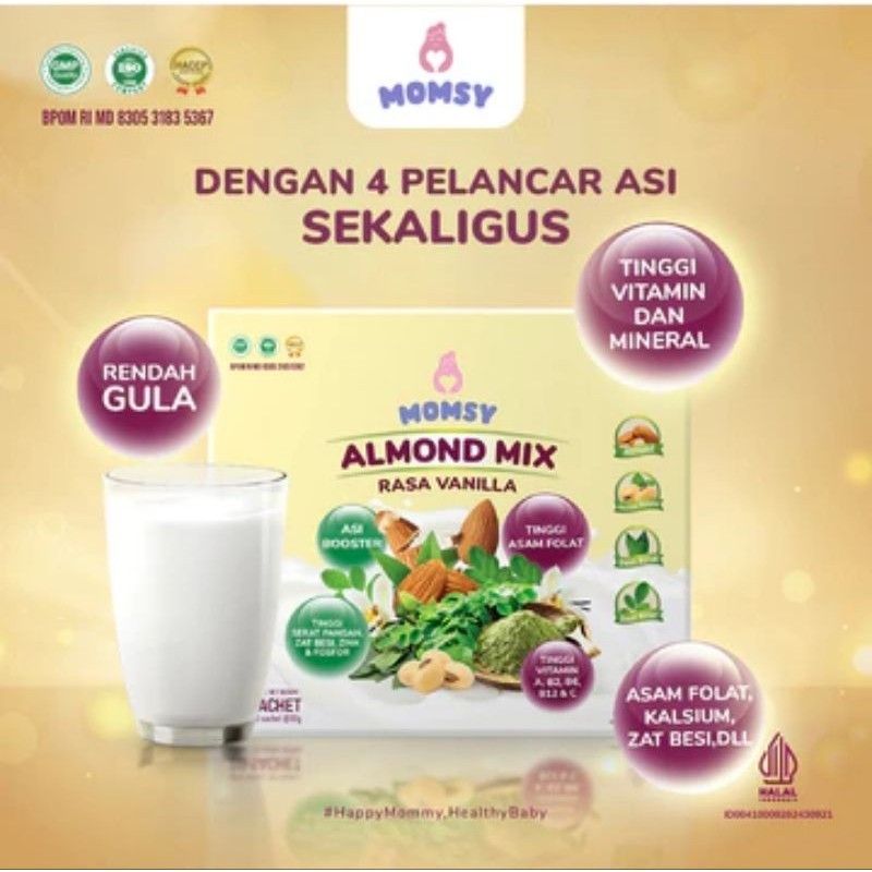 Momsy Almond Mix Vanilla Susu Pelancar ASI - ASI Booster Momsy Makassar