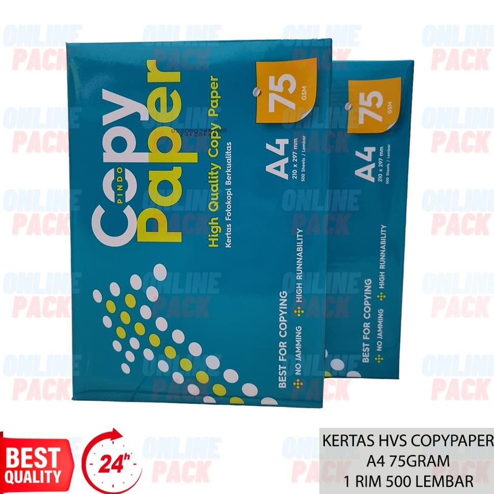 

er-90 KERTAS HVS COPYPAPER COPY PAPER A4 75GR 75 GRAM 1 RIM 500 LEMBAR PRINT PAPER Murah