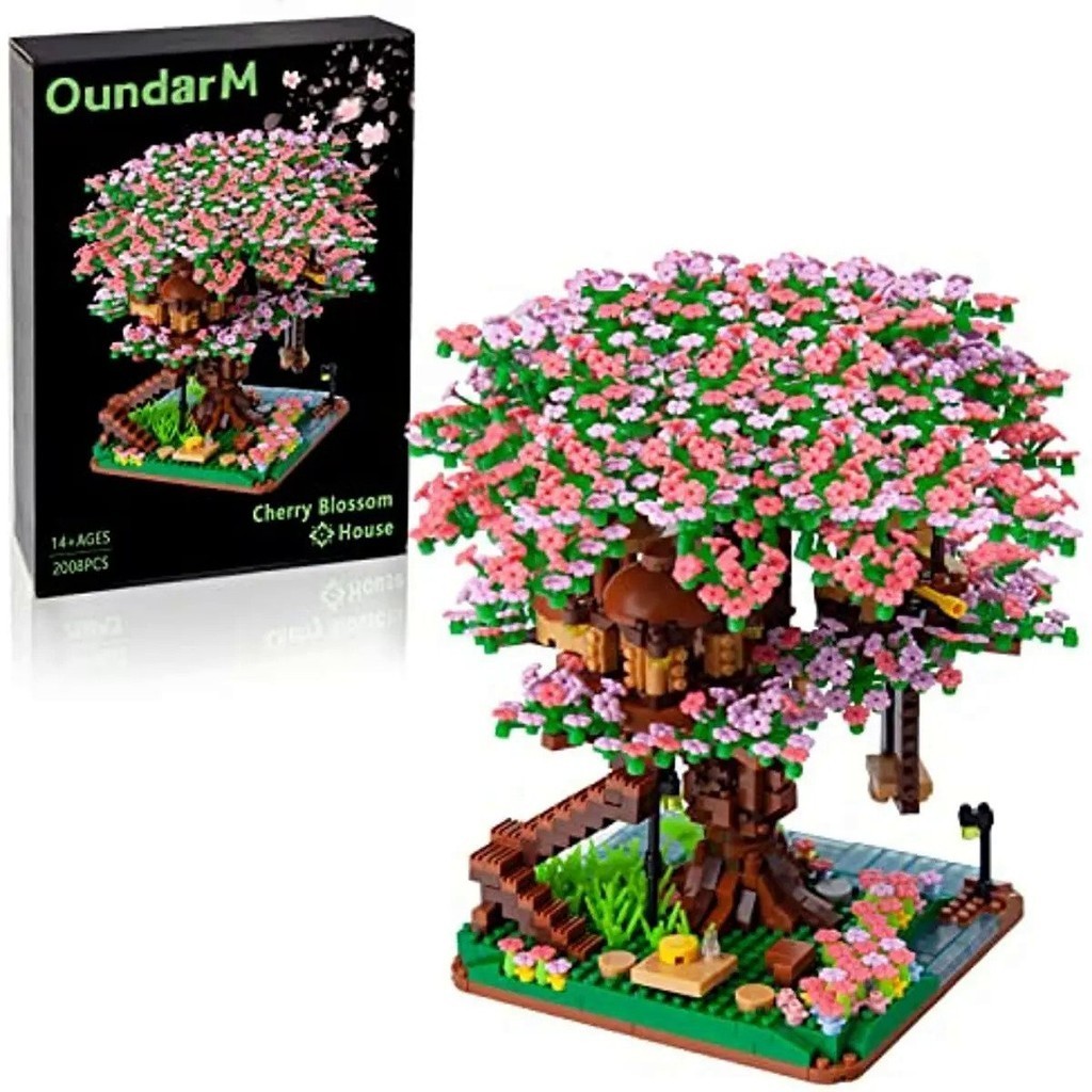 Cherry Blossom Treehouse Bonsai Tree Building Blocks Set Sakura Botanical Collection Building Set fo