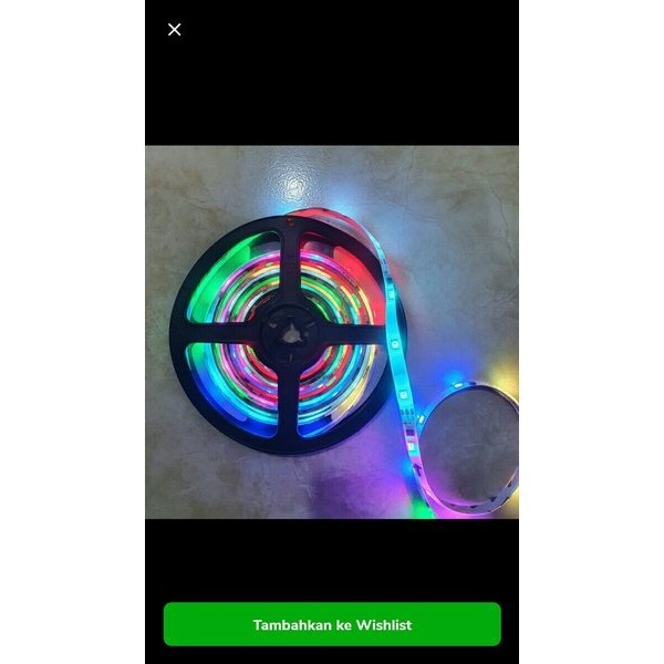 Lampu Led Strip Flexibel 5050 Rgb 5 Meter Ip 65 12 Volt Grade A Waterproof Plus Adaptor 12 V