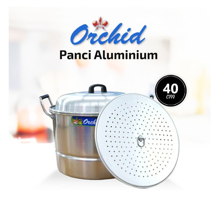 Dandang Langseng Orchid 40 Cm Panci Serbaguna Steamer Alumunium