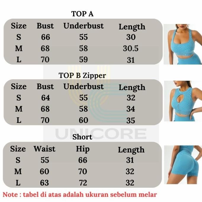UC | JANET series top B zipper bra atasan olahraga yoga gym fitness GT