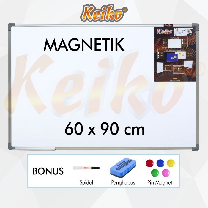 

Papan Tulis Whiteboard Gantung Magnet Single Face Keiko 60 X 90 Cm