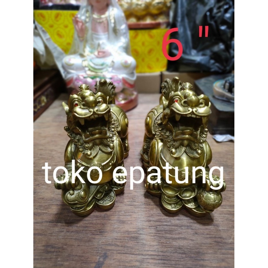 PATUNG PI XIU / PIXIU KUNINGAN - 6 INCH -01