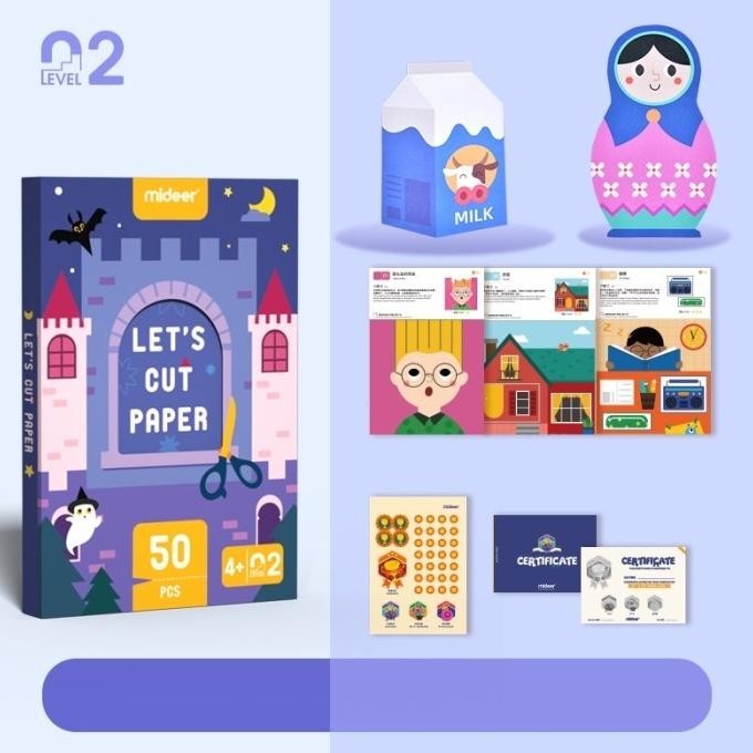 

Mideer Lets Cut sticker LEVEL UP kertas origami paper craft and art ki