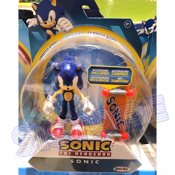 Mainan Action Figure Sonic The Hedgehog Skate Skateboard Jakks ORIGINA