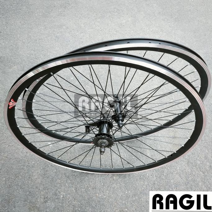 Wheelset 700 700C Lespo Torpedo Velg Lubang 36 Hole 36H Sepeda Fixie