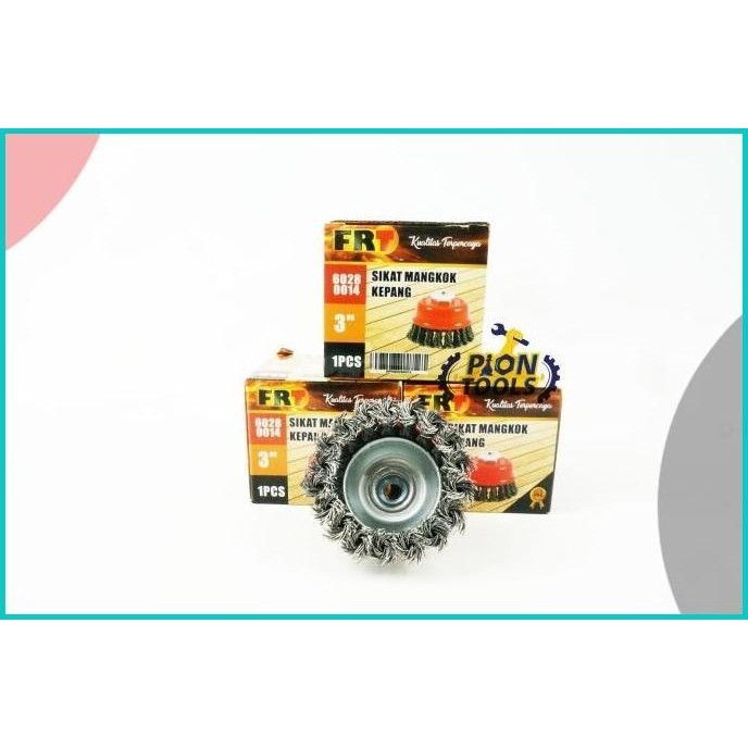 FRT SIKAT MANGKOK KEPANG 3" Twist knot Cup Brush Polishing Cup Brush 3