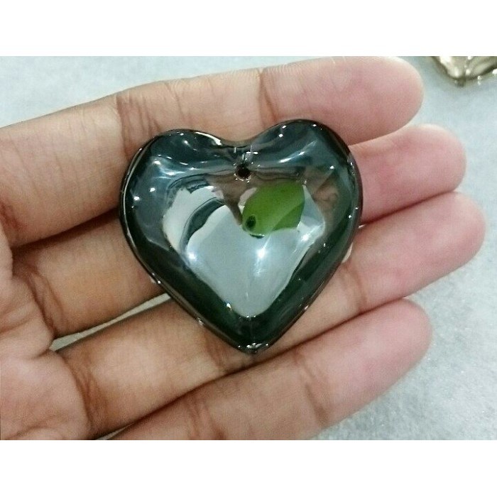 

populer] Glass Charm Heart Liontin kalung
