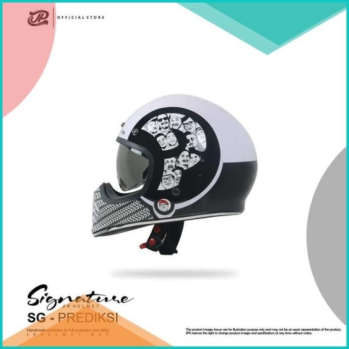 Helm JP Retro Signature Prediksi - Pearl White Gloss 13m4yZ4 tools n p