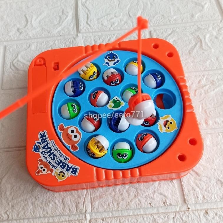 YBW-2429 Pancingan Ikan Babe Shark Fishing Game Berputar Mainan Anak Memacing Happy Fishing Premium