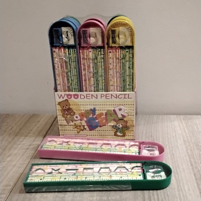 

favorit] Pinsil wooden happy bear 12pcs