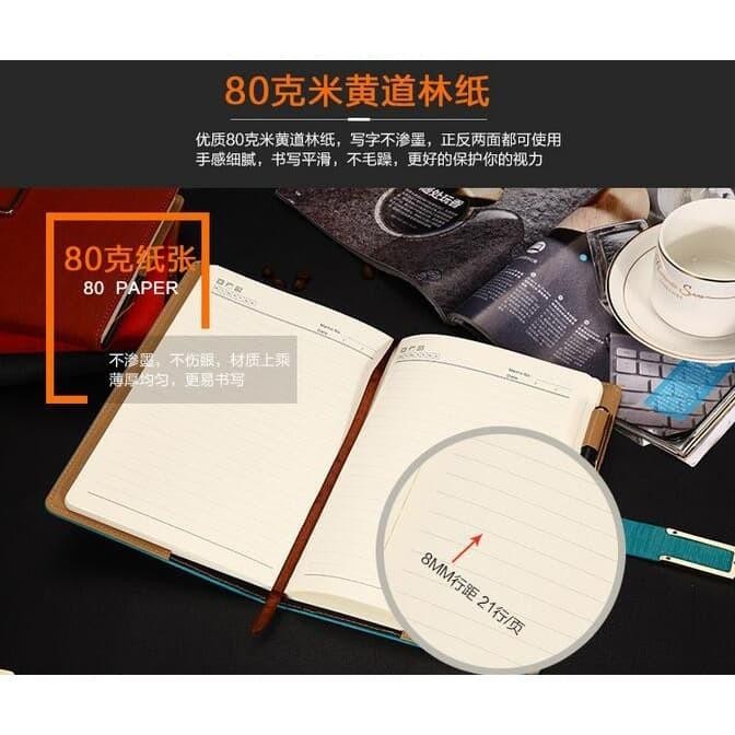 

Buku Catatan Kerja Bisnis Cover Kulit Agenda Notes Binder