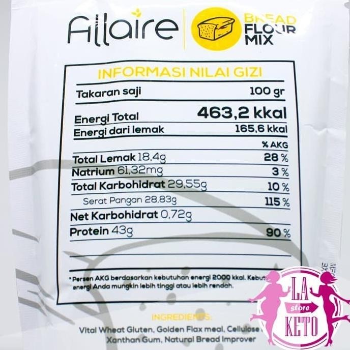 

ALLAIRE Bread Flour 1000 gr Tepung Roti Keto / Low carb @1000gram SM88