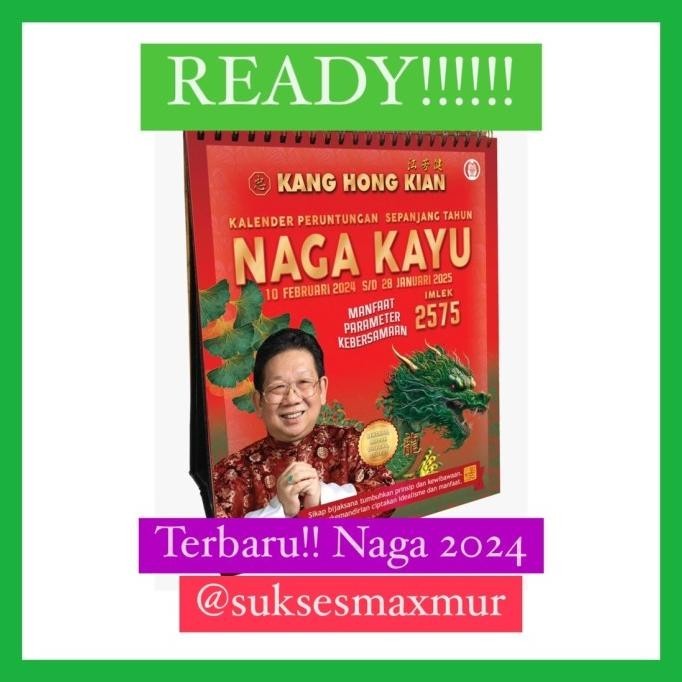 

Ready Kalender Kang Hong Kian Fengshui Naga Kayu Terbaru 2024 Imlek Kualitas Premium