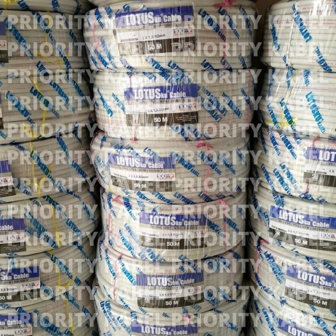 Kabel Listrik LOTUS NYM 2x1.5 2x1,5 50 Yard y LOTUSKU 50Y Kawat