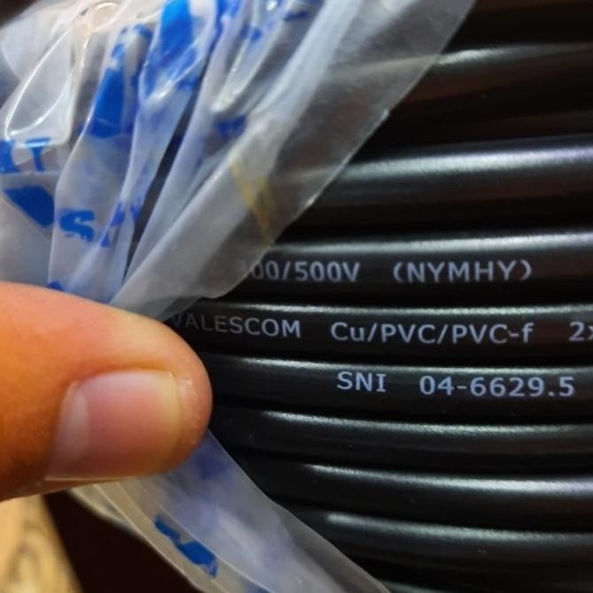 Kabel Serabut Murah Nyyhy 2x0.75 SNI / Kabel Listrik Serabut Hitam