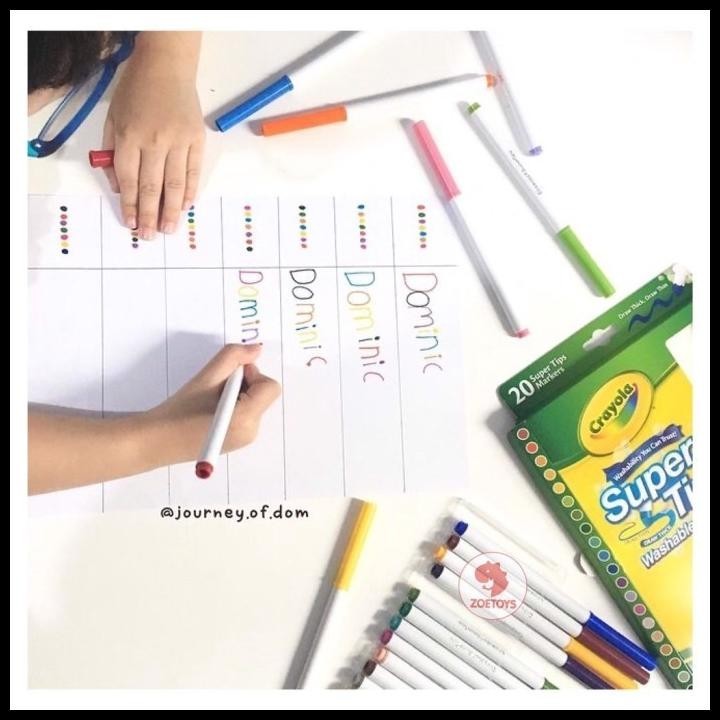

TERBARU MALOTOYS - CRAYOLA WASHABLE MARKERS 20 PCS SUPER TIPS FINE LINE MARKER