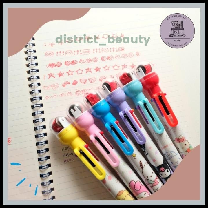 

HOT DEAL PULPEN 6 WARNA SANRIO PEN WARNA WARNI FREE STAMP GAMBAR LUCU !!!!