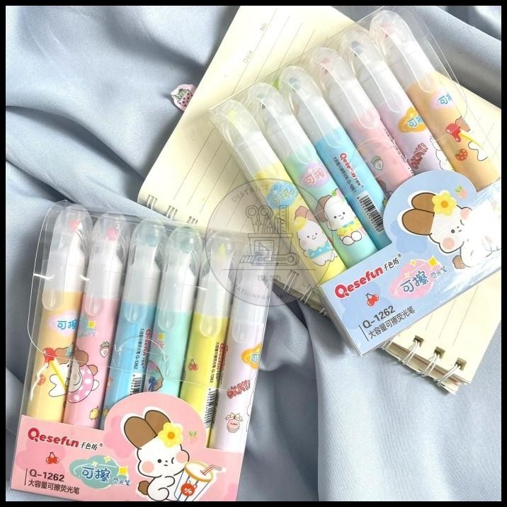 

HOT DEAL HIGHLIGHTER ERASABLE BISA DIHAPUS SATU SET ISI 6 PCS QESEFUN !!!!!