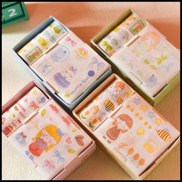

TERMURAH SET CUTE KOREAN STICKER AND WASHI TAPE DECORATION STIKER LUCU SELOTIP
