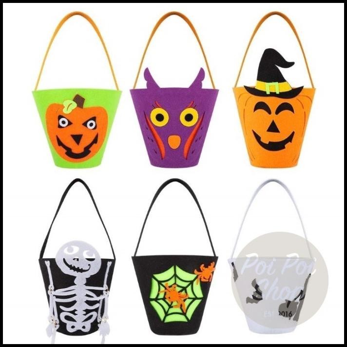 

TERBARU TAS PERMEN HALLOWEEN EMBER FLANEL SKULL LABU KOSTUM PUMPKIN CANDY BAG !!!
