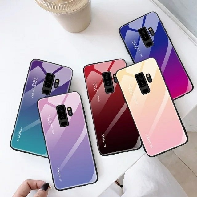 Gradient Glass Case Samsung Galaxy S9 Plus S9Plus S9+ Cover Casing HP