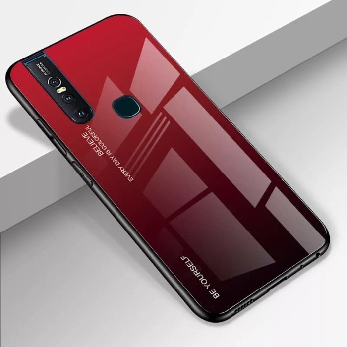 Gradient Glass Case VIVO V15 VIVOV15 BACK FINGERPRINT Casing