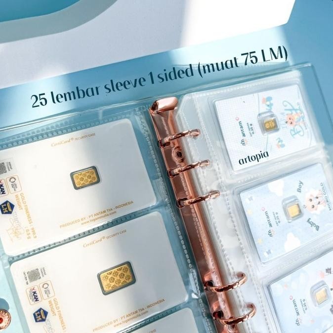 

Terlaris Binder Logam Mulia A6 6 Ring / Lm Photocard Pc Album Emas Kualitas Premium
