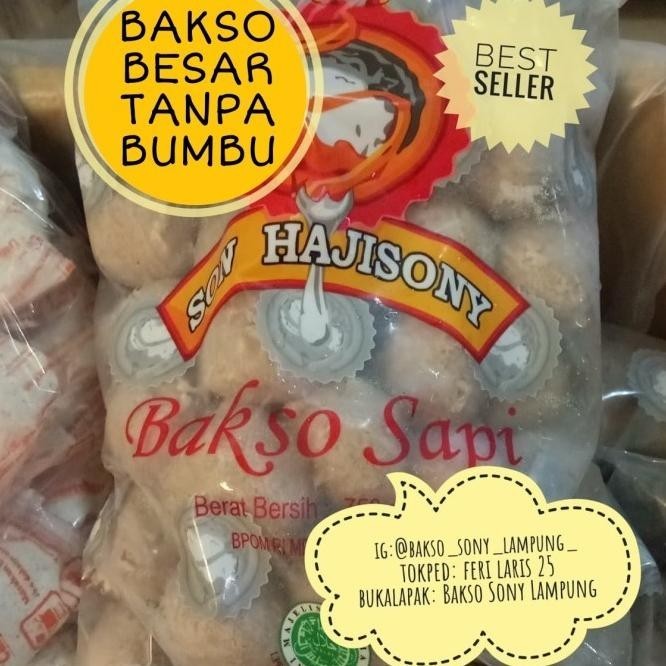 

Bakso Sony / Son Haji Lampung Ukuran Besar Tanpa Bumbu Siap Saji Legaza