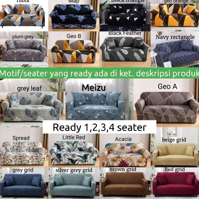Cover Sofa 3 SEATER Import Sarung Sofa Stretch Kain Sofa 3 Seater