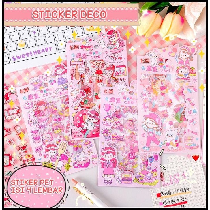

TERMURAH ISI 4 LEMBAR FRESH GIRL KARTUN SERIES CUTTING STICKER DECORATIVE PACK
