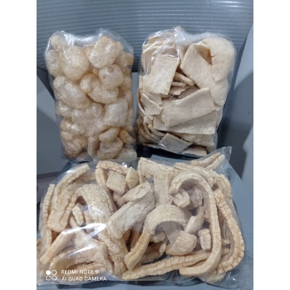 Paket Krupuk Kerupuk Kripik Keripik Kulit Gendar Coklat Panjang Rambak