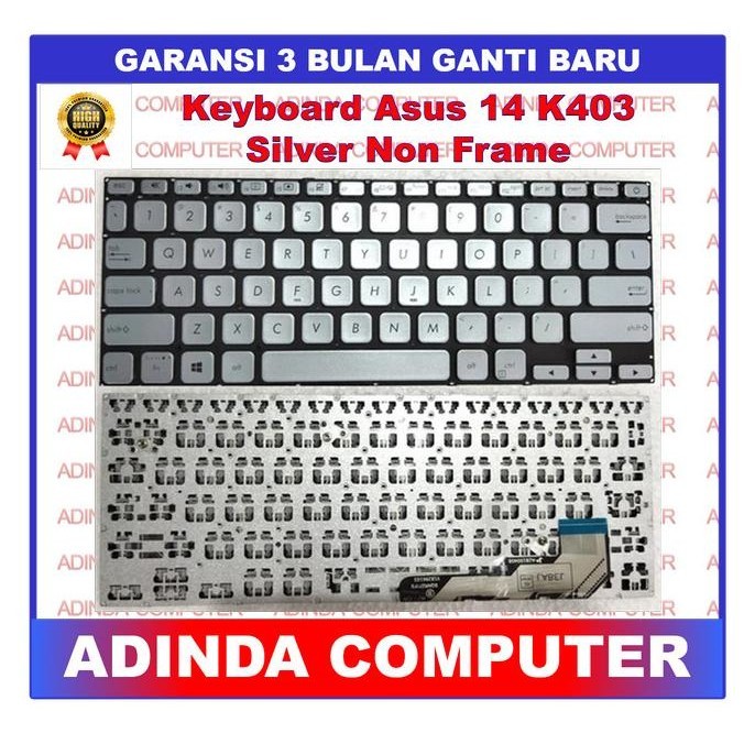 Keyboard Asus Vivobook Ultra 14 K403 K403f K403fa White Black Frame