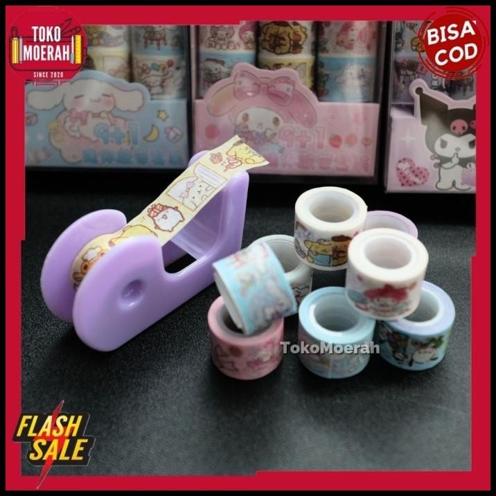 

TERBARU SELOTIP MINI WASHI TAPE SANRIO 1 SET SOLATIP MINI SANRIO DISPENSER COD !!!