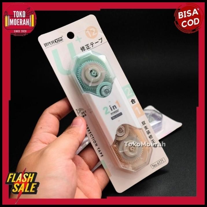 

BEST DEAL CORRECTION TAPE 2 IN 1 XDM-6171 DOUBLEHEAD TIP EX KERING MURAH 24METER !!!!!!