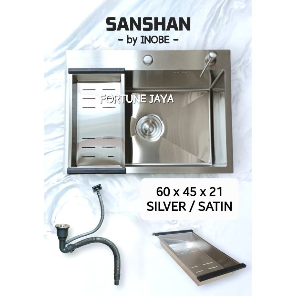 KITCHEN SINK SET STAINLESS 1 LUBANG BOWL / BAK CUCI PIRING STAINLESS