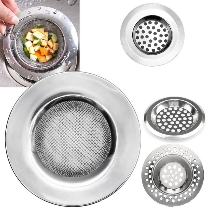Saringan Saluran Air Wastafel Dapur Kamar Mandi Bahan Stainless Steel