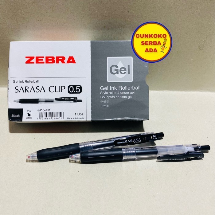 

Ready PULPEN ZEBRA SARASA CLIP 0,5 MM ( TINTA HITAM ) / 1 BOX ISI 12 PCS