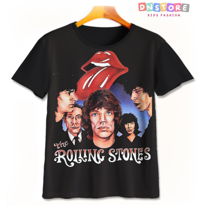 Kaos Anak The Rolling Stones v4 Baju Anak Musik Band The Rolling Stones 3D Printing Untuk Umur 1-12 