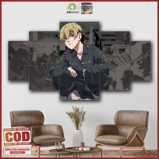 Serba Murah Mekans 1 Set  Pajangan Hiasan Dinding Tokyo Revengers Chifuyu 5Pcs  Poster Kayu Wall Dec