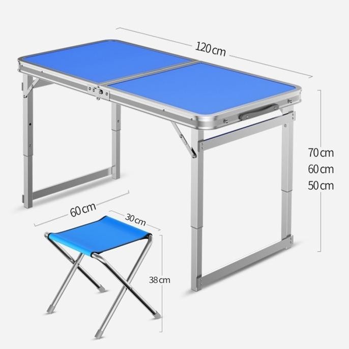 Dtg Meja Lipat Portable Koper Kaki Kotak 2 Kursi Uk 120Cm X 60Cm Meja Berryana