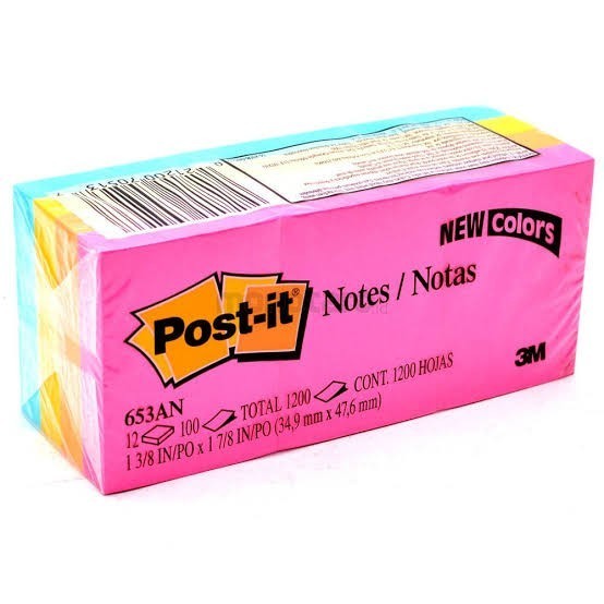 

Post-It Notes 3M 653 Colour ( Isi 12 Pad)