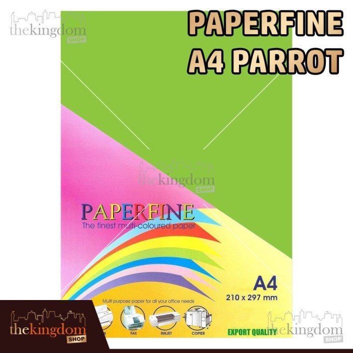 

Paperfine Kertas Hvs Warna A4 Parrot Hijau Ijo Tua / Isi 500 Lembar