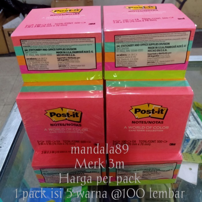 

Post It 654 3M Warna / 1 Pack Isi 5 Pad
