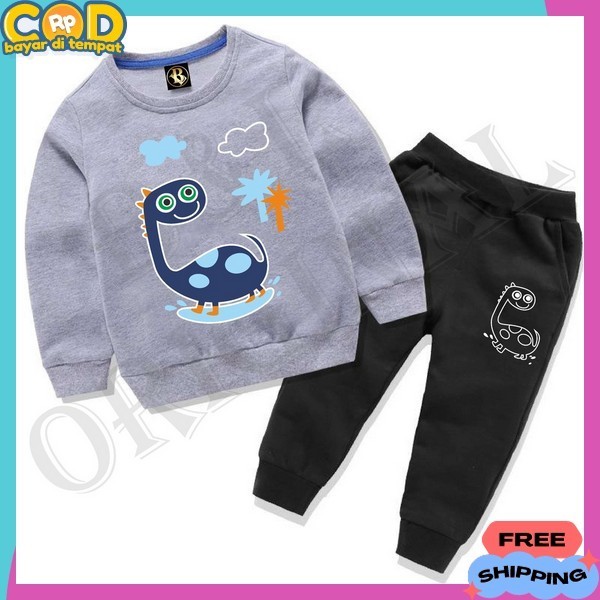 Satu Set Baju Model Terbaru 2024 Anak Laki Laki Katok Bocah Import Stelan Anaj 1-8 Tahun Det Rompi C